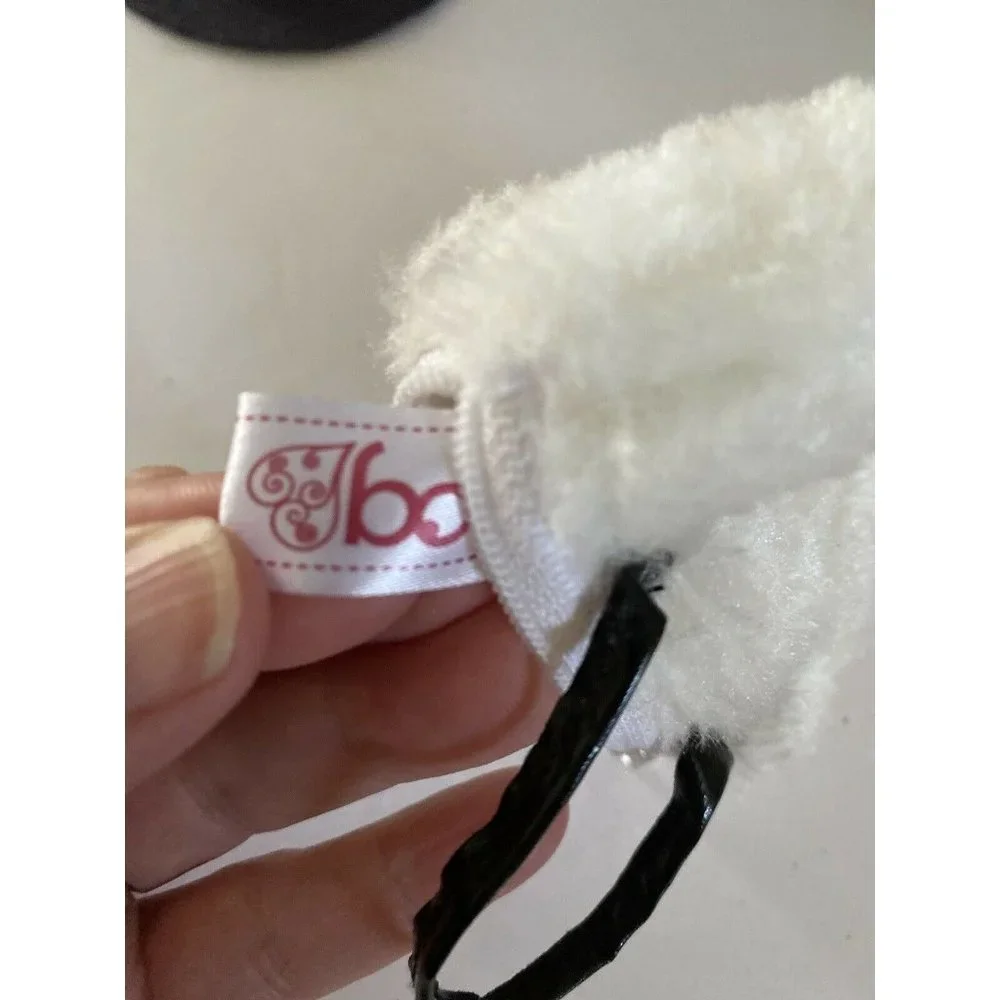 American Girl Battat OG Retired White Black Fluffy Hand Bag‎ for Dolls 16